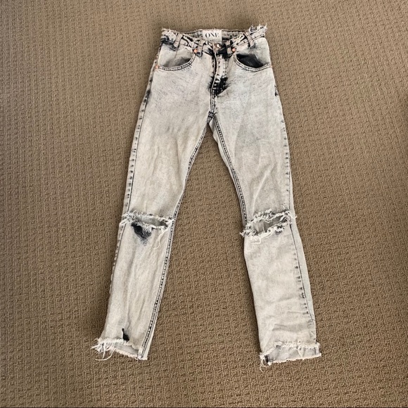 One Teaspoon Dixie’s Harley Jeans Acid Wash 24 - Picture 3 of 6